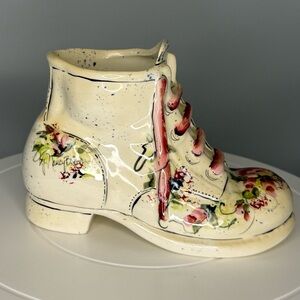 Handpainted Ceramic Boot Planter